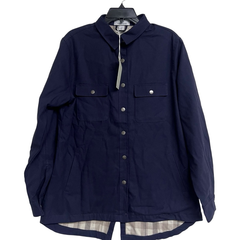NEW Vantage 7341 Women’s Navy Button-Up Boulder Shirt Jacket Large‎